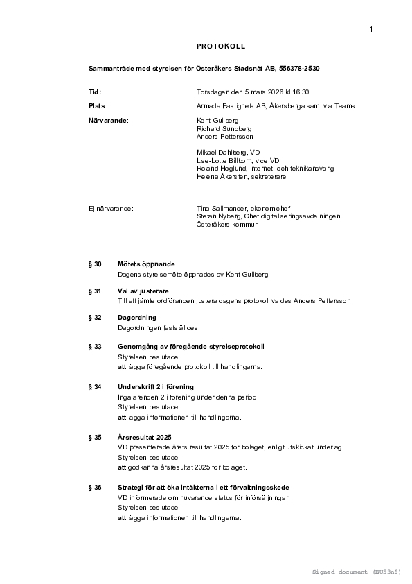 Mote 20260305 Osterakers Stadsnat AB signed