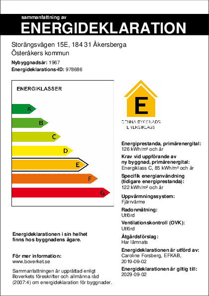Energideklaration Storangsv15 E H Anslag